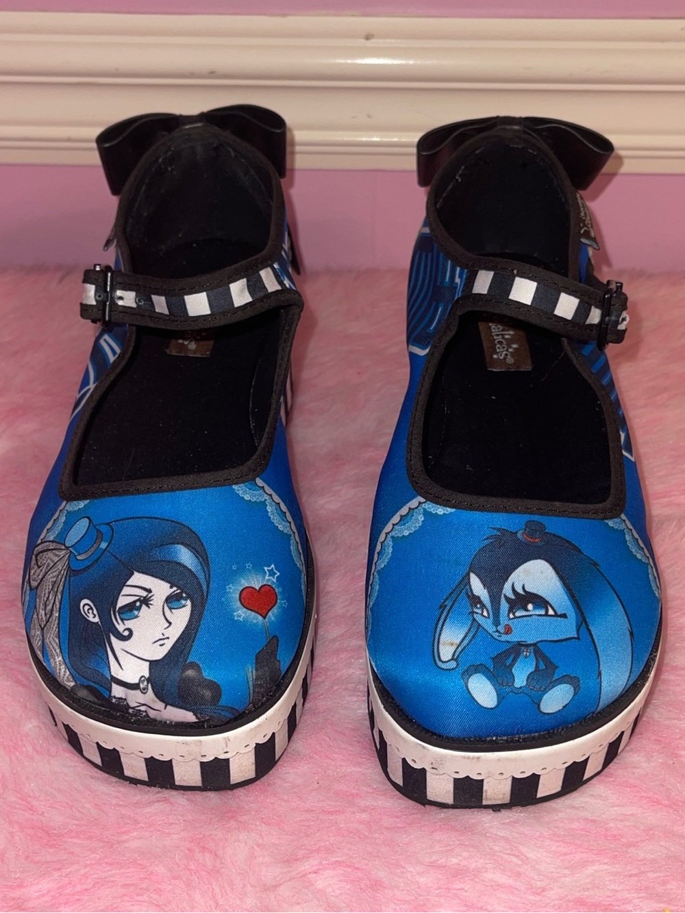 RARE Hot chocolate Design Alice In Wonderland flats Lolita Goth 8 Victorian